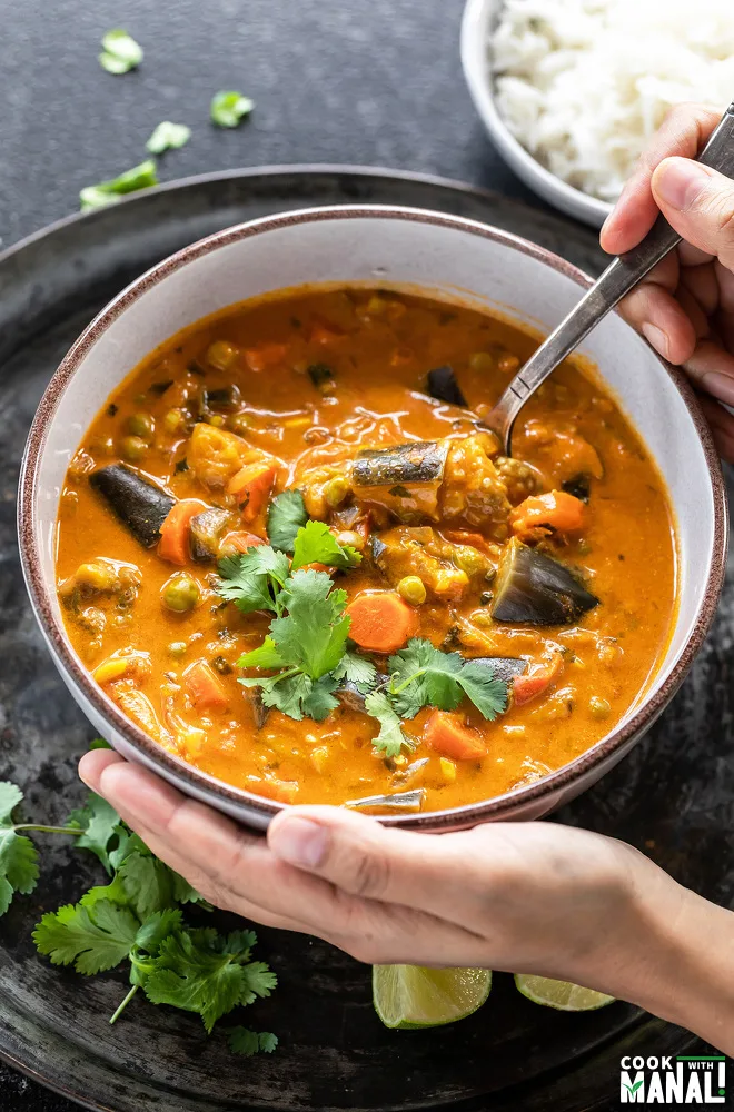 Instant Pot Eggplant Carrot Curry
