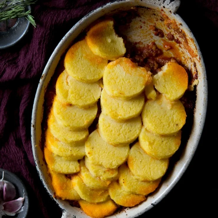 Baked Polenta with Beef and Sausage Ragu