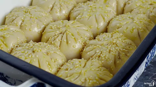 bao buns brushed with oil
